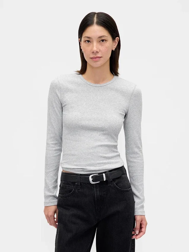 Pointelle Rib T-Shirt