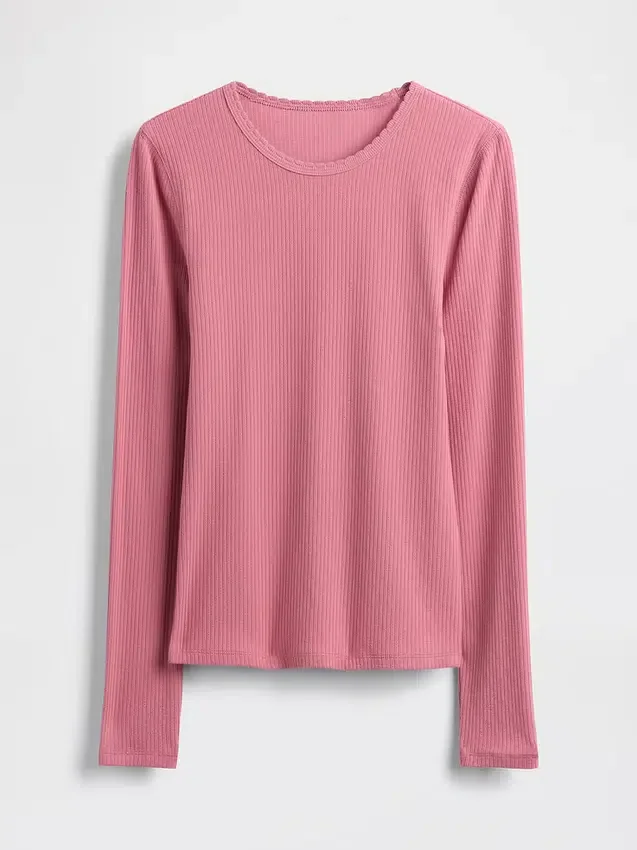 Pointelle Rib T-Shirt