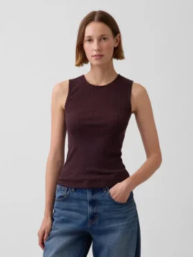 Pointelle Shell Tank Top