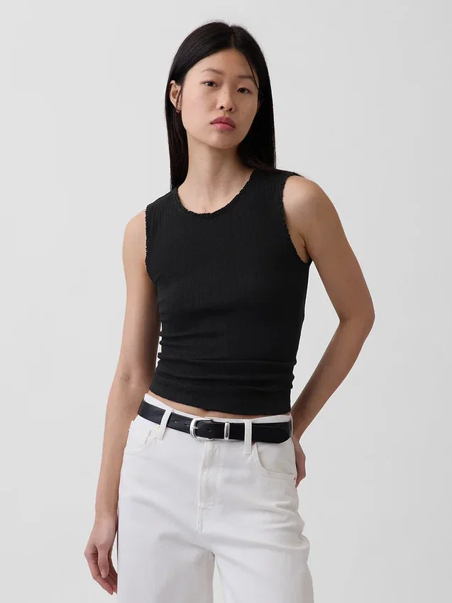 Pointelle Shell Tank Top