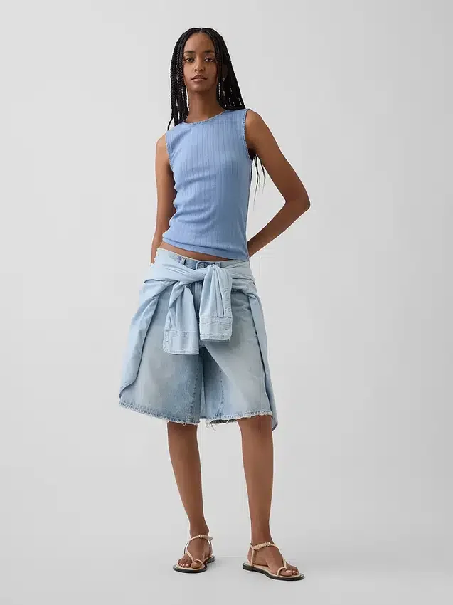Pointelle Shell Tank Top