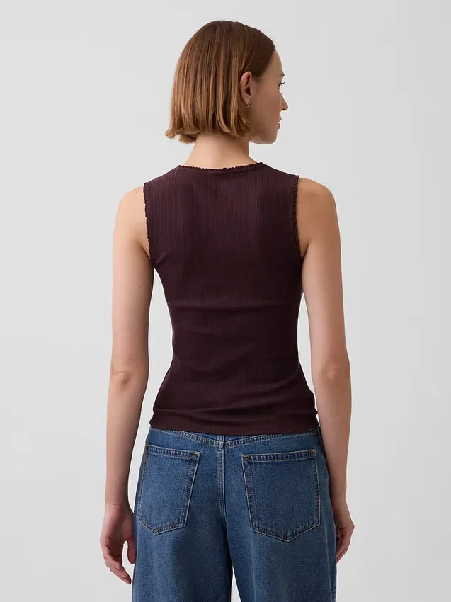 Pointelle Shell Tank Top