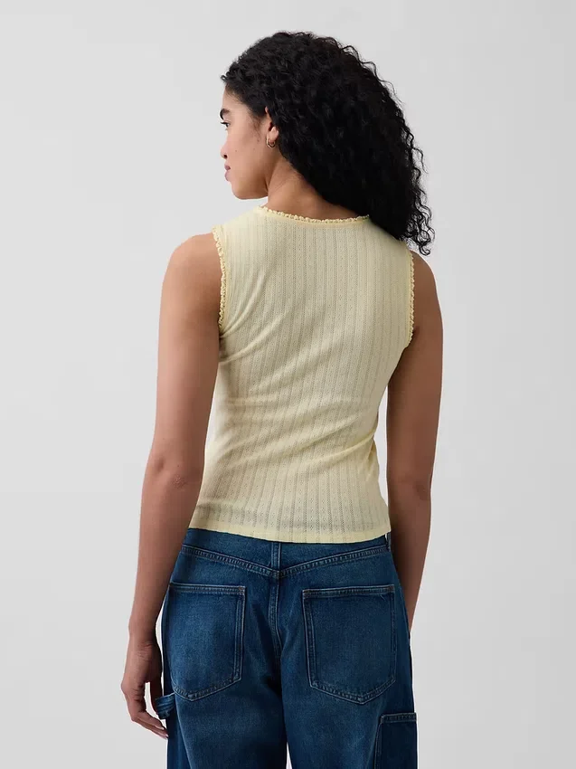 Pointelle Shell Tank Top