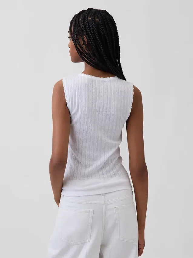 Pointelle Shell Tank Top