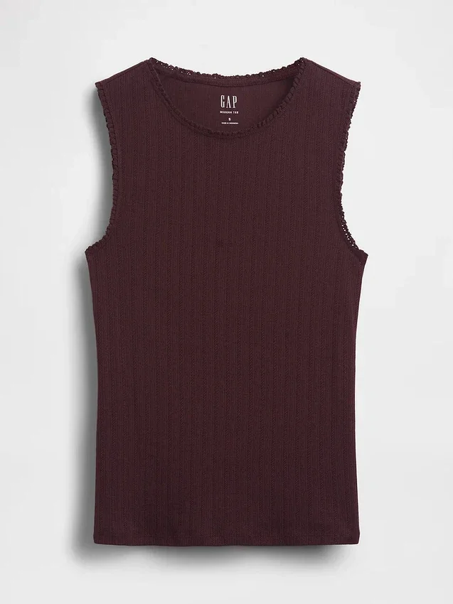 Pointelle Shell Tank Top