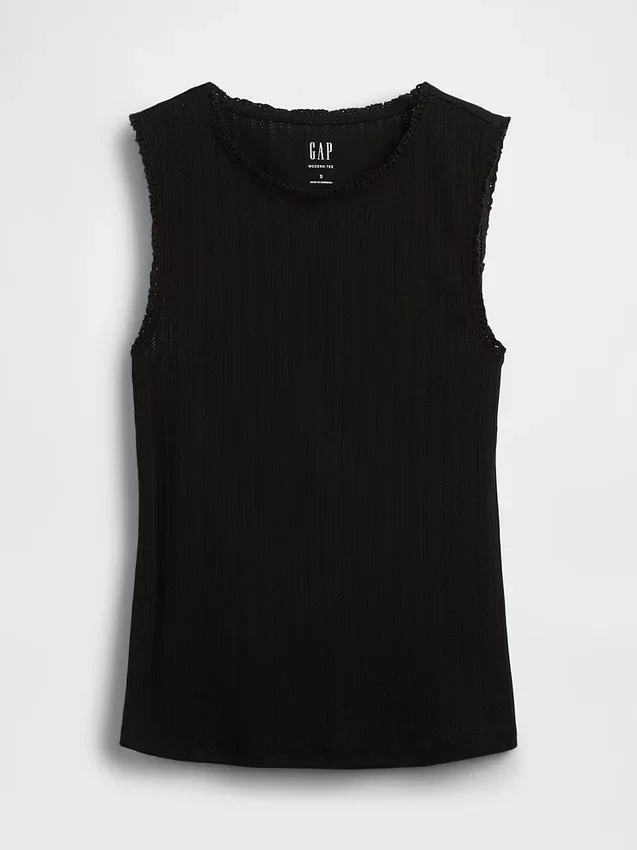 Pointelle Shell Tank Top
