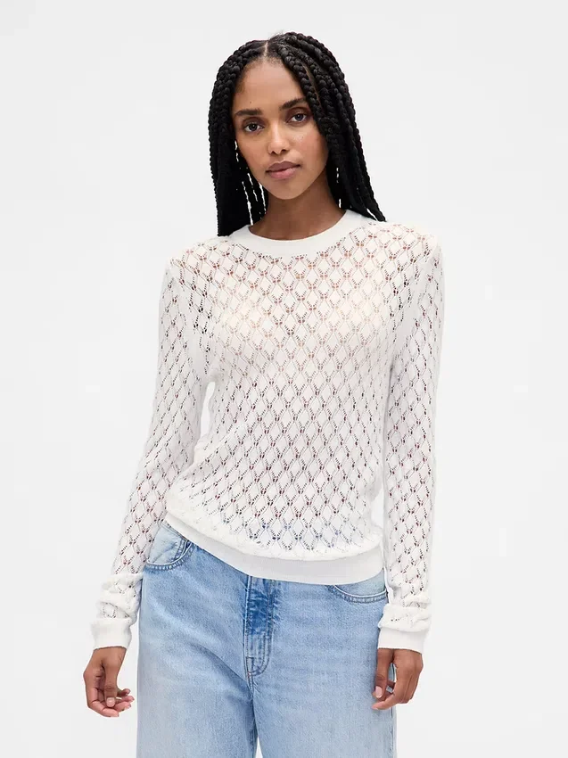 Pointelle Sweater
