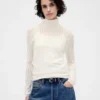 Pointelle Turtleneck Sweater