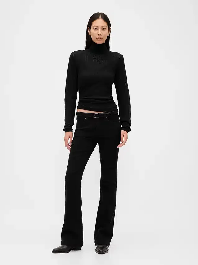 Pointelle Turtleneck Sweater