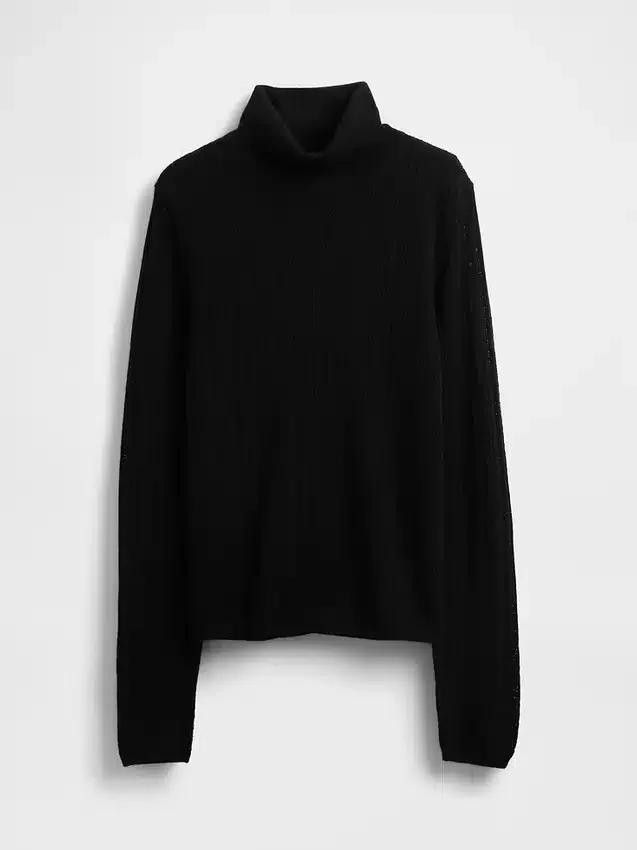 Pointelle Turtleneck Sweater