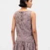 Poplin Boatneck Shell Tank Top