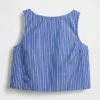 Poplin Boatneck Shell Tank Top