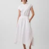 Poplin Cap-Sleeve Crop Shirt