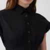 Poplin Cinched Midi Shirtdress