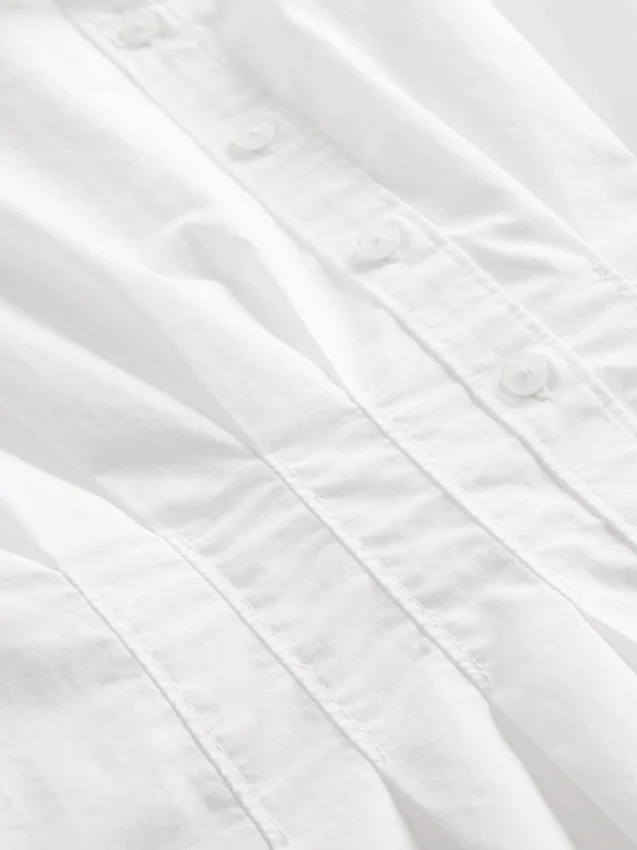 Poplin Cinched Midi Shirtdress