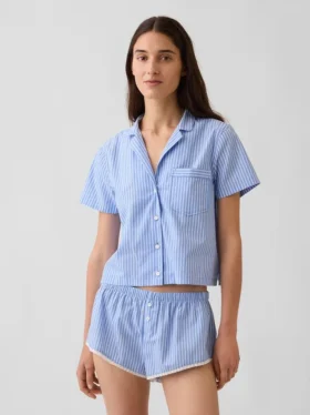 Poplin Crop Pj Shirt