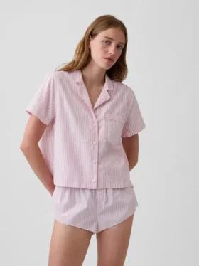 Poplin Crop Pj Shirt