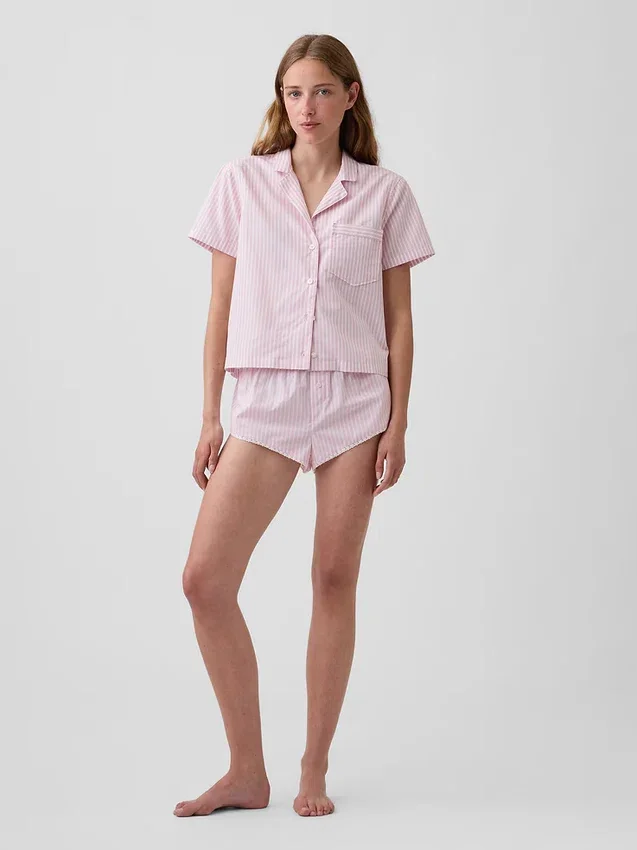 Poplin Crop Pj Shirt