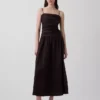 Poplin Drop-Waist Maxi Dress