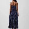 Poplin Drop-Waist Maxi Dress
