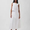 Poplin Drop-Waist Maxi Skirt