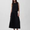 Poplin Boatneck Shell Tank Top