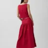 Poplin Drop-Waist Maxi Skirt