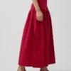 Poplin Drop-Waist Maxi Skirt