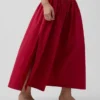 Poplin Drop-Waist Maxi Skirt