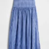 Poplin Drop-Waist Maxi Skirt