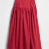 Poplin Drop-Waist Maxi Skirt