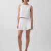 Poplin Drop-Waist Mini Skort