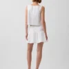 Poplin Drop-Waist Mini Skort