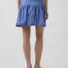 Poplin Drop-Waist Mini Skort