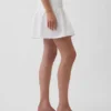 Poplin Drop-Waist Mini Skort