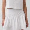 Poplin Drop-Waist Mini Skort