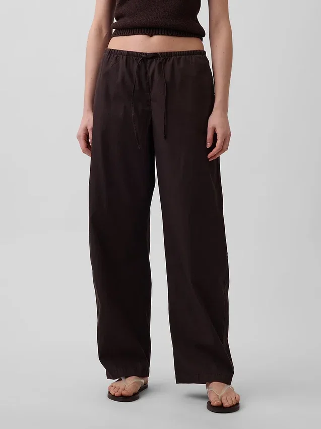 Poplin Easy Barrel Pants
