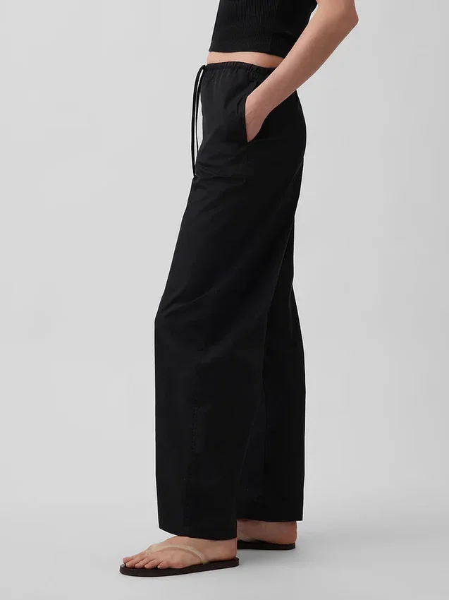 Poplin Easy Barrel Pants