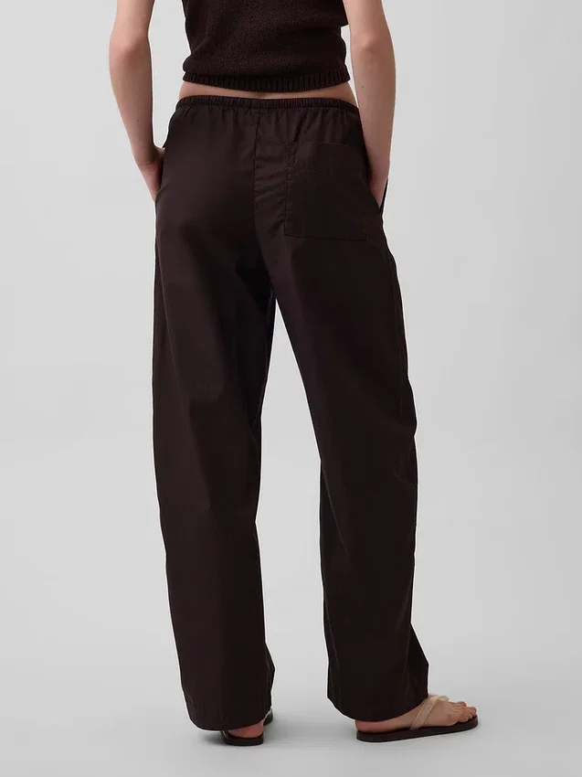Poplin Easy Barrel Pants