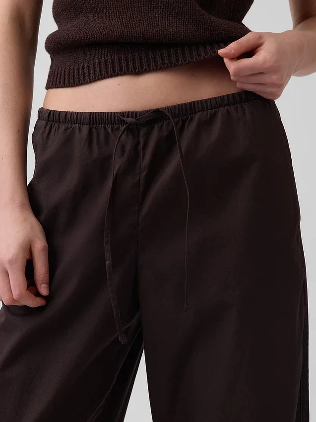 Poplin Easy Barrel Pants