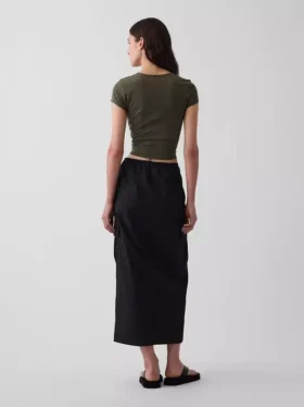Poplin Easy Cargo Maxi Skirt