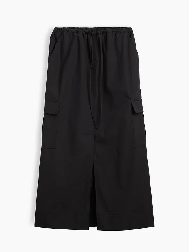 Poplin Easy Cargo Maxi Skirt
