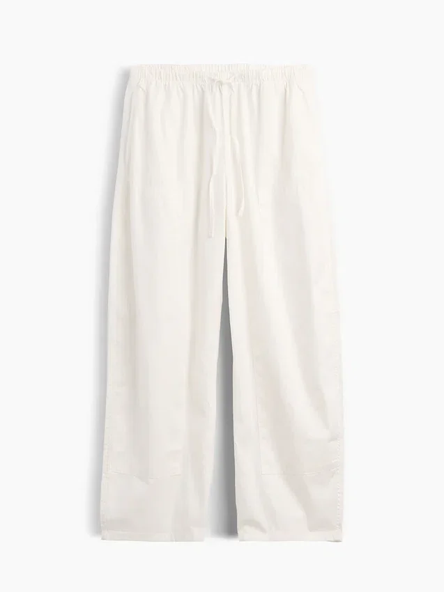 Poplin Easy Double-Knee Barrel Pants