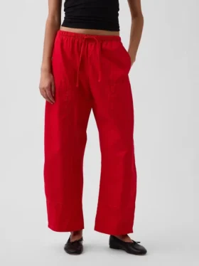 Poplin Easy Double-Knee Barrel Pants