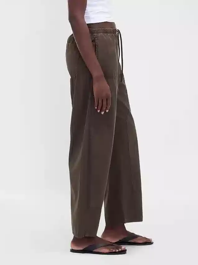 Poplin Easy Double-Knee Barrel Pants