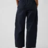 Poplin Easy Double-Knee Barrel Pants