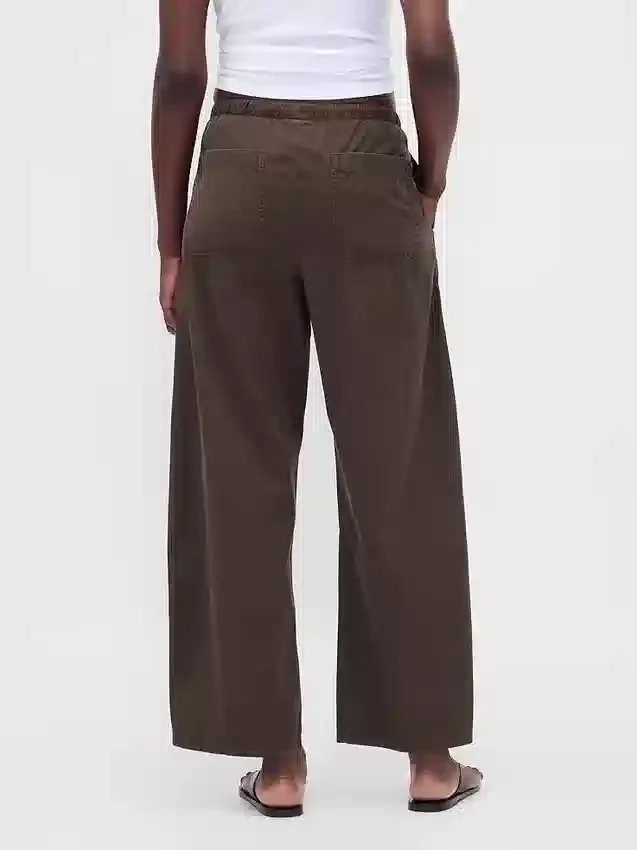 Poplin Easy Double-Knee Barrel Pants