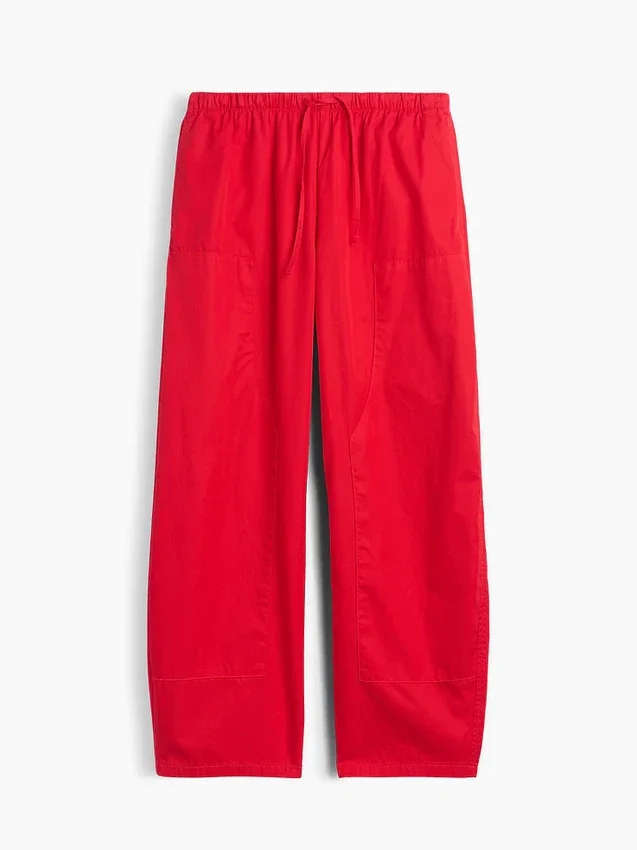Poplin Easy Double-Knee Barrel Pants