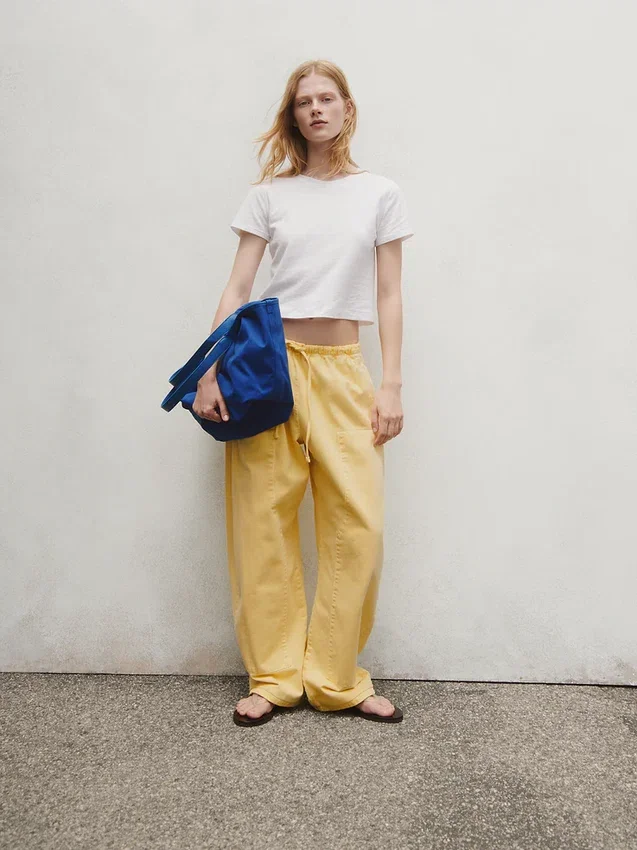 Poplin Easy Double-Knee Barrel Pants