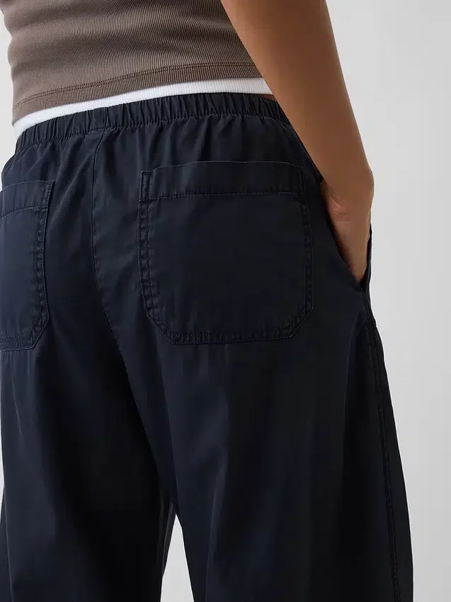 Poplin Easy Double-Knee Barrel Pants